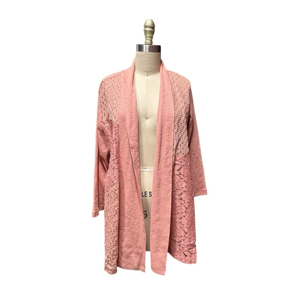 Logo Lori Goldstein Open-Front Patchwork Lace Pan… - image 1